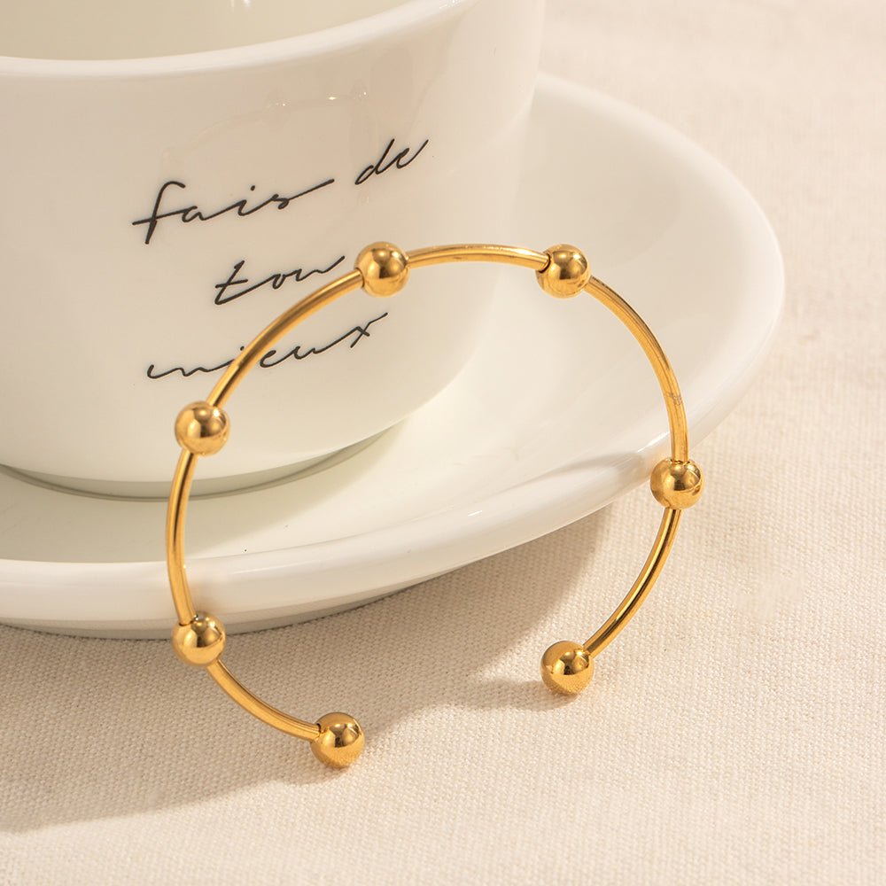 Diorelle Bead Cuff Premium Bracelet - 18K Gold Plated