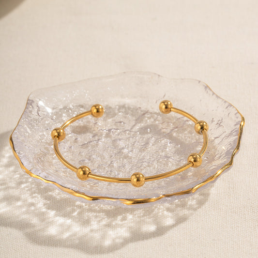 Diorelle Bead Cuff Premium Bracelet - 18K Gold Plated