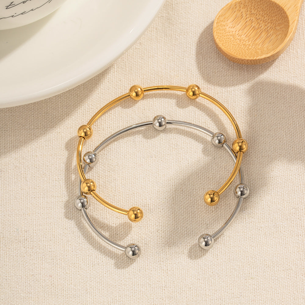 Diorelle Bead Cuff Premium Bracelet - 18K Gold Plated