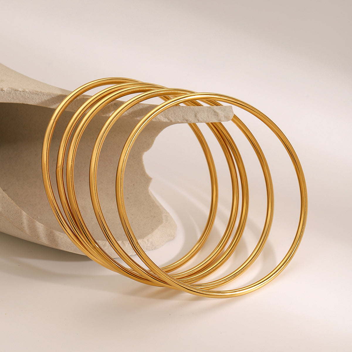 Classic Bangles Set Premium Bracelet - 18K Gold Plated