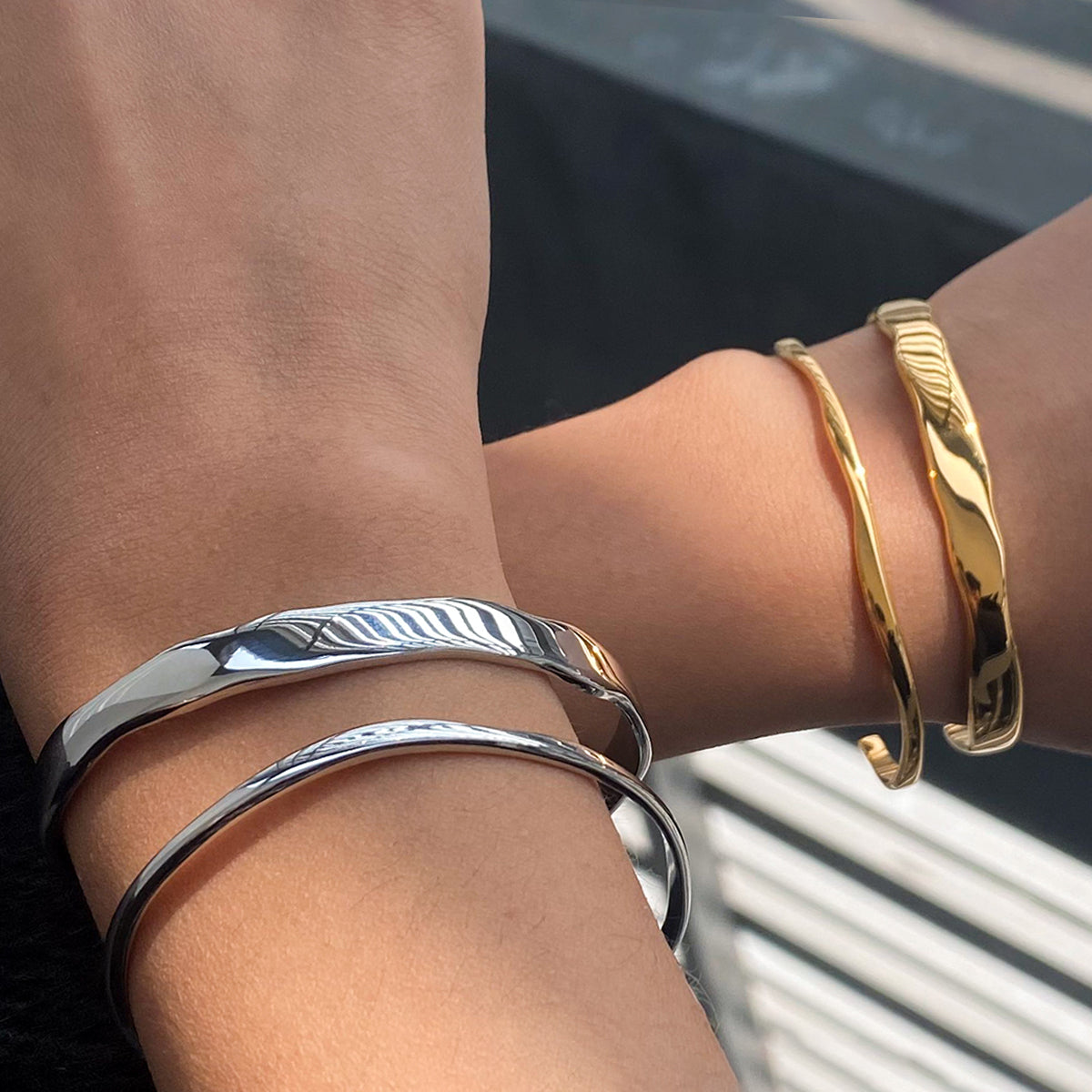Sora Cuff Stack Premium Bracelet - 18K Gold Plated