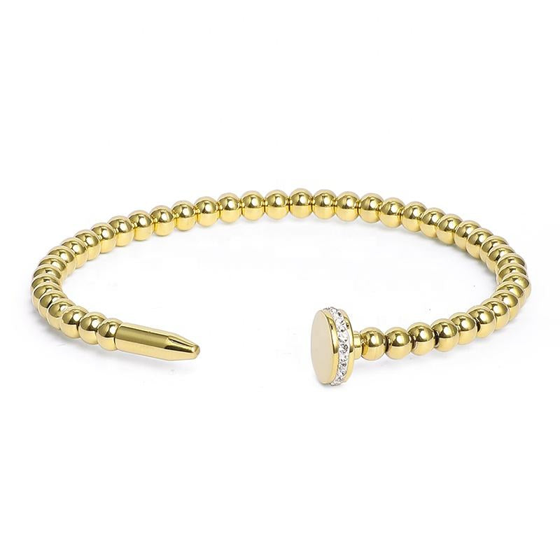 Bead Nail Designer Premium Cuff - 18K Gold Plated