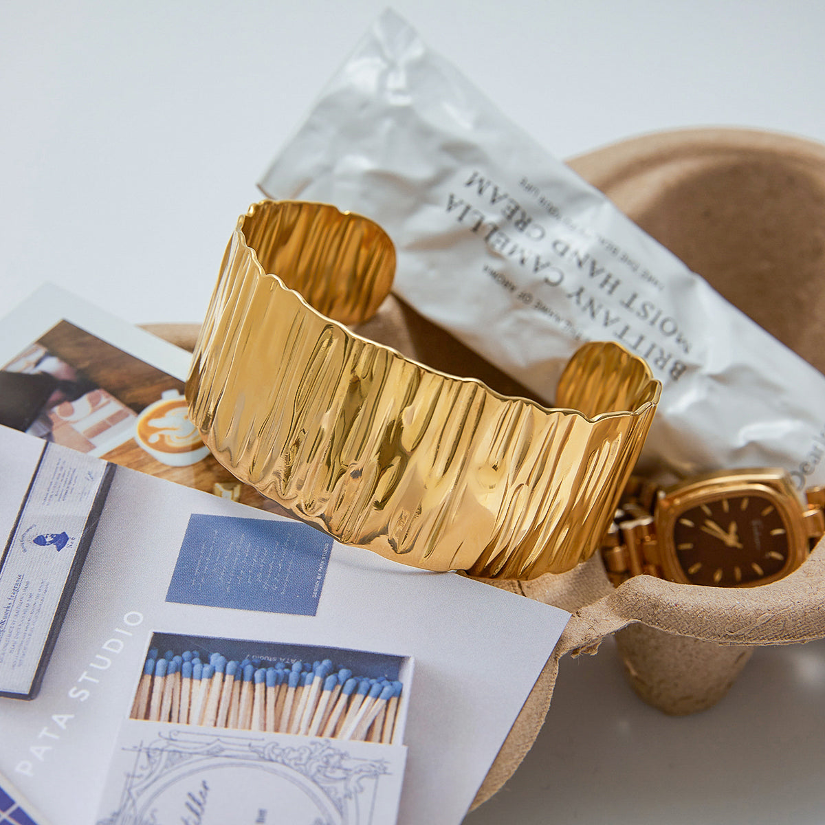 Celine Premium Cuff Bracelet - 18K Gold Plated