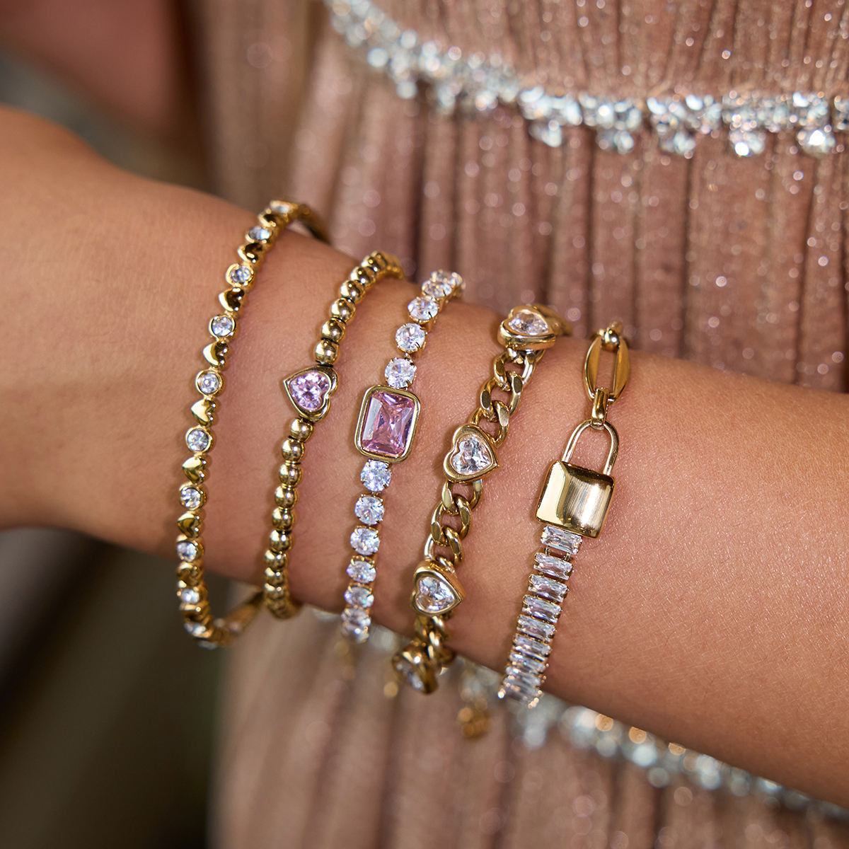 Heart Bead Premium Bracelet - 18K Gold Plated