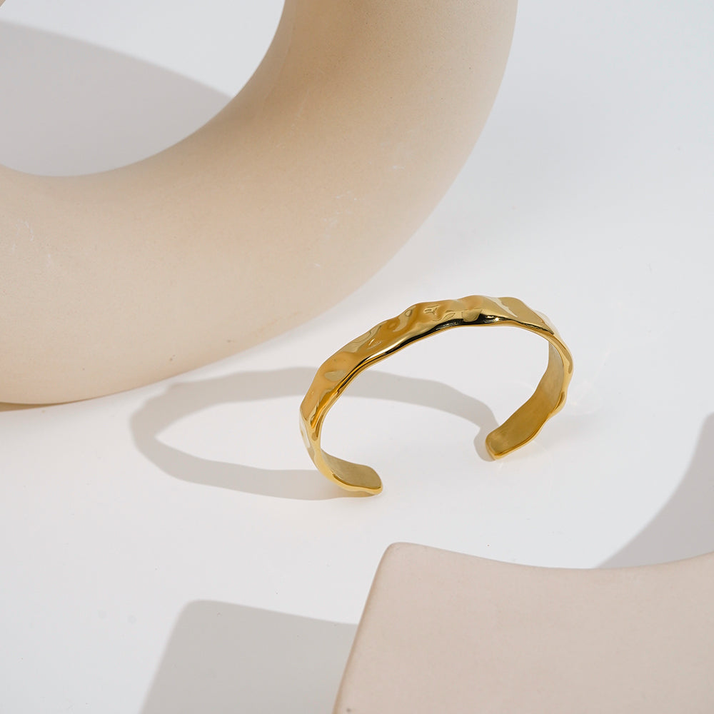 Irregular Designer Premium Cuff - 18K Gold Plated