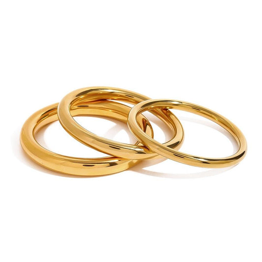 Eda Thick Bangle Designer Premium Bracelet - 18K Gold Plated