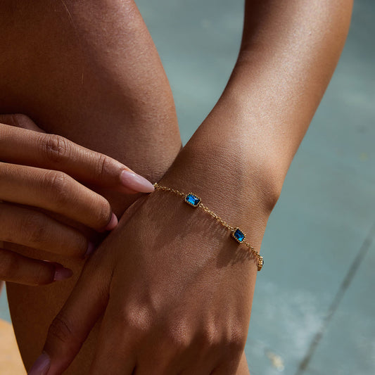 Vanora Blue Premium Bracelet - 18K Gold Plated
