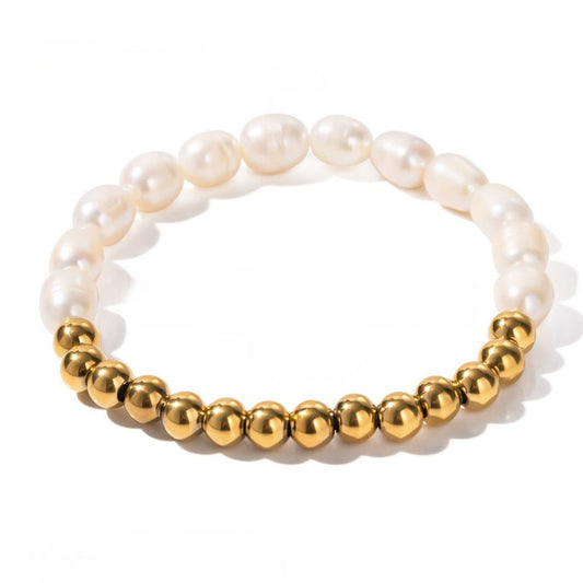 Alira Pearl Bead Premium Bracelet - 18K Gold Plated