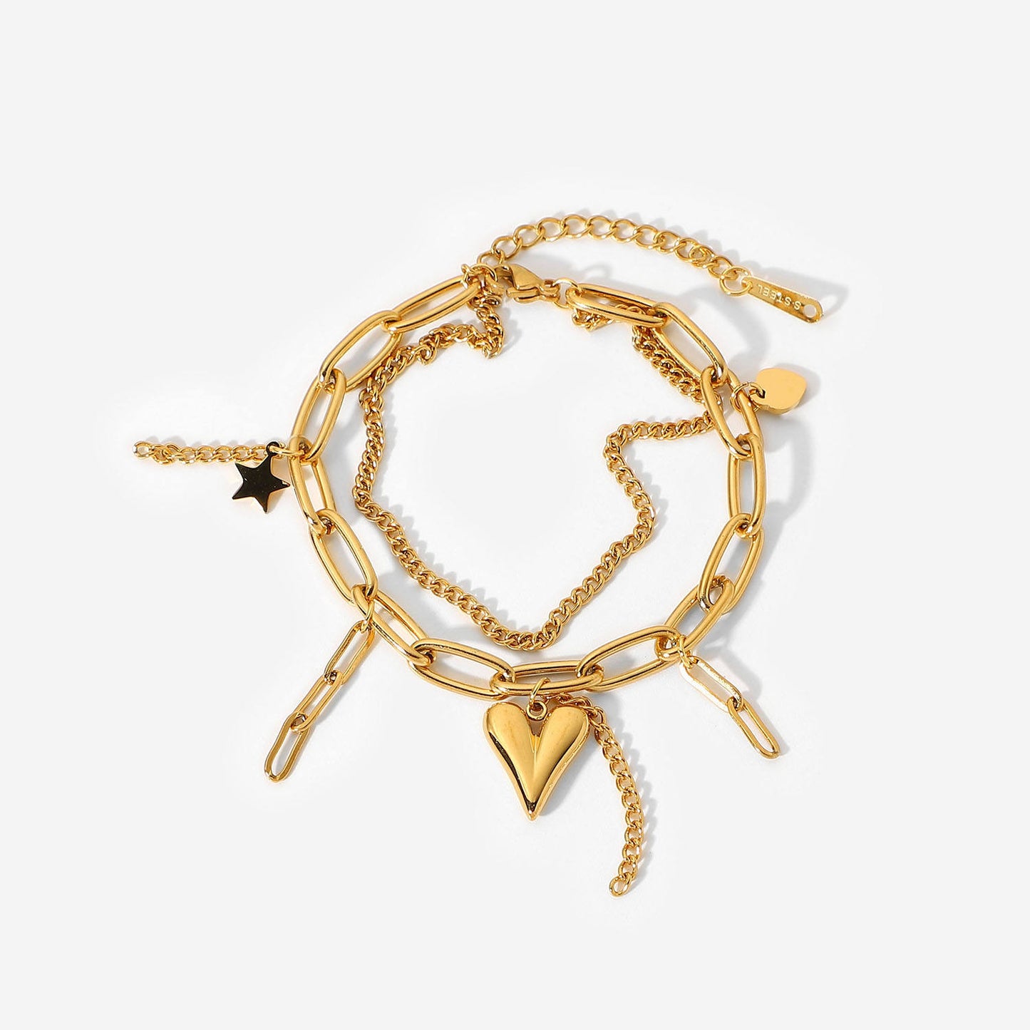 Heart Tassle Premium Bracelet - 18K Gold Plated