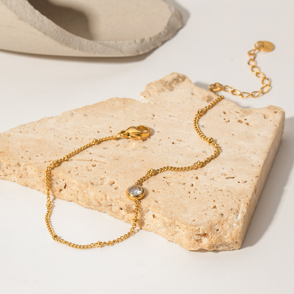 Tala Solitaire Premium Bracelet - 18K Gold Plated