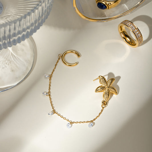 Orel Starfish Premium Earcuff - 18K Gold Plated