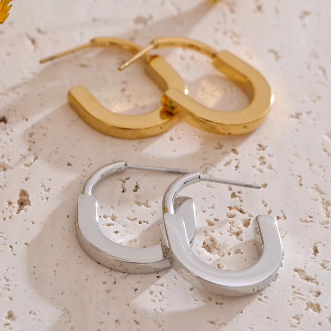 Roselle Hoop Premium Earrings - 18K Gold Plated