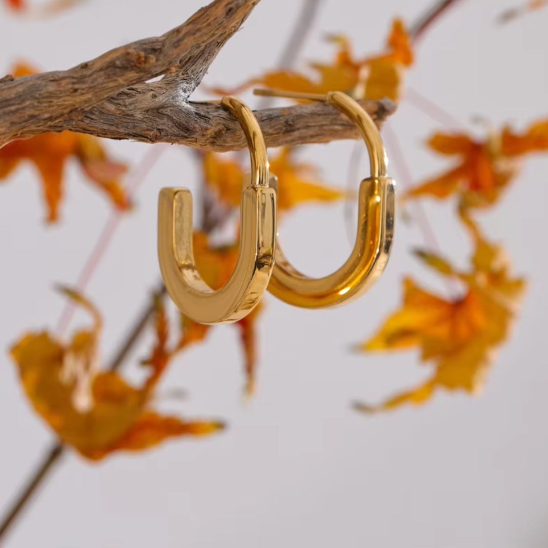 Roselle Hoop Premium Earrings - 18K Gold Plated
