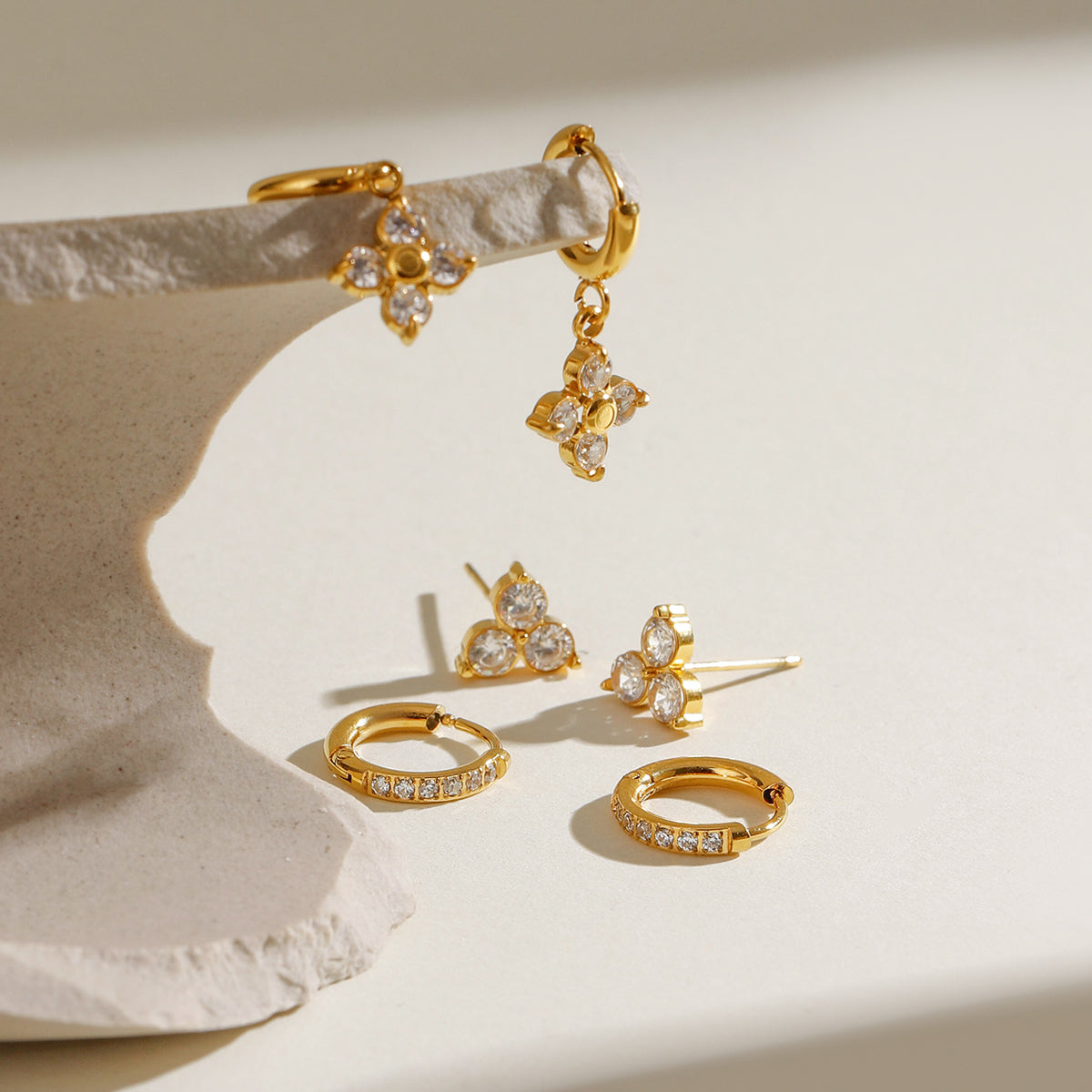 Amie Earring Stack Set Premium Earrings - 18K Gold Plated