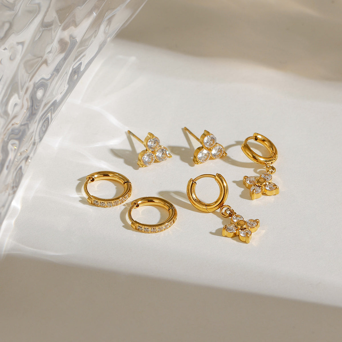 Amie Earring Stack Set Premium Earrings - 18K Gold Plated