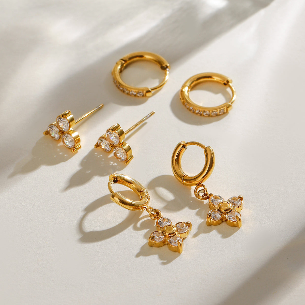 Amie Earring Stack Set Premium Earrings - 18K Gold Plated
