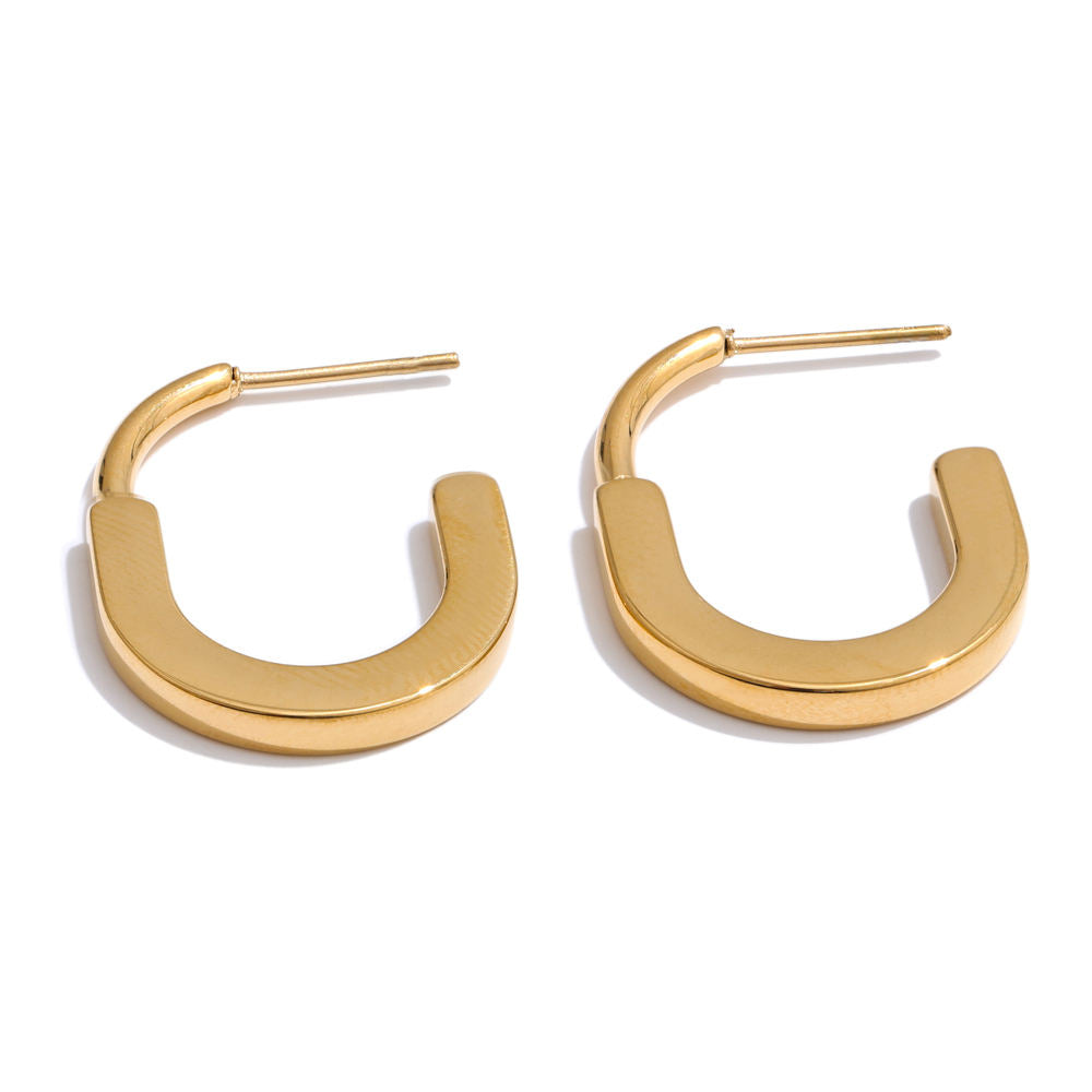 Roselle Hoop Premium Earrings - 18K Gold Plated