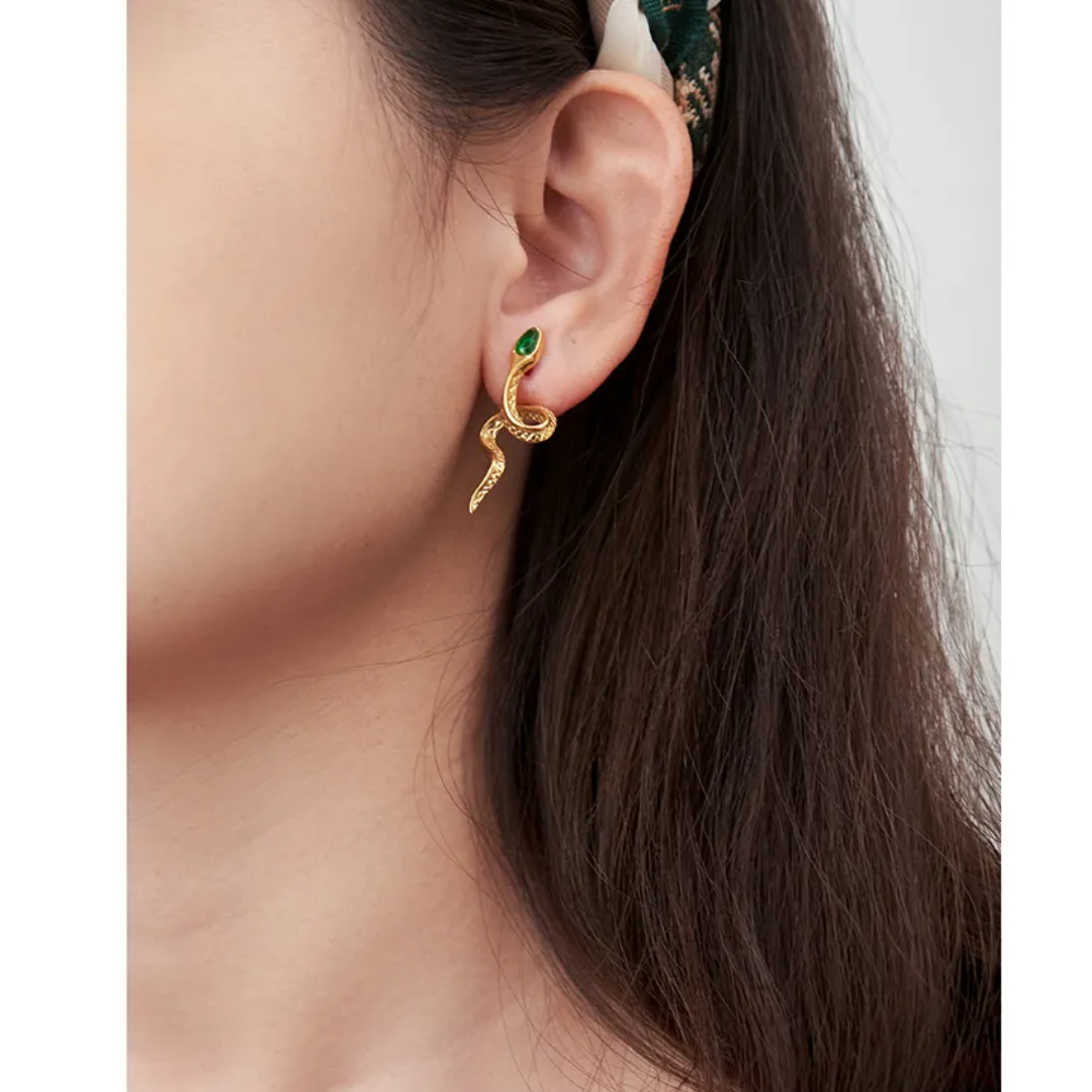 Serpent Queen Designer Premium Earrings - 18K Gold Plated