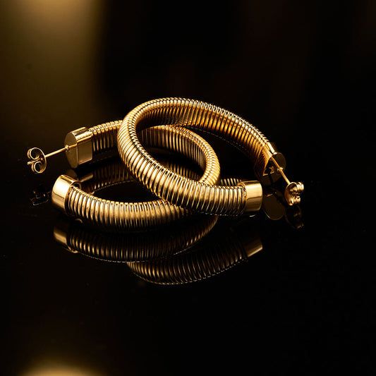 Coil Designer Premium Earrings - 18K Gold Plated