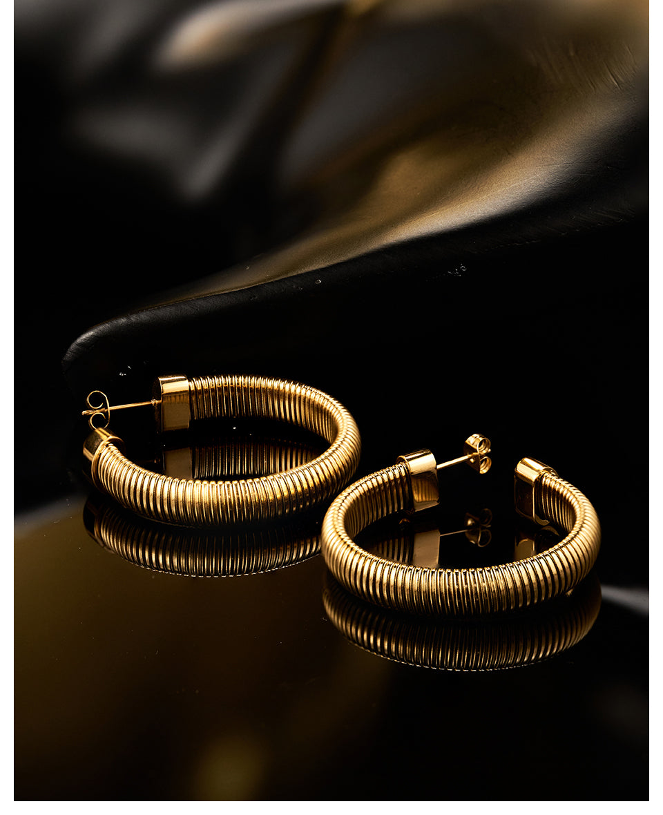 Coil Designer Premium Earrings - 18K Gold Plated