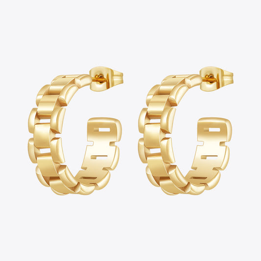 Link Designer Premium Earrings - 18K Gold Plated