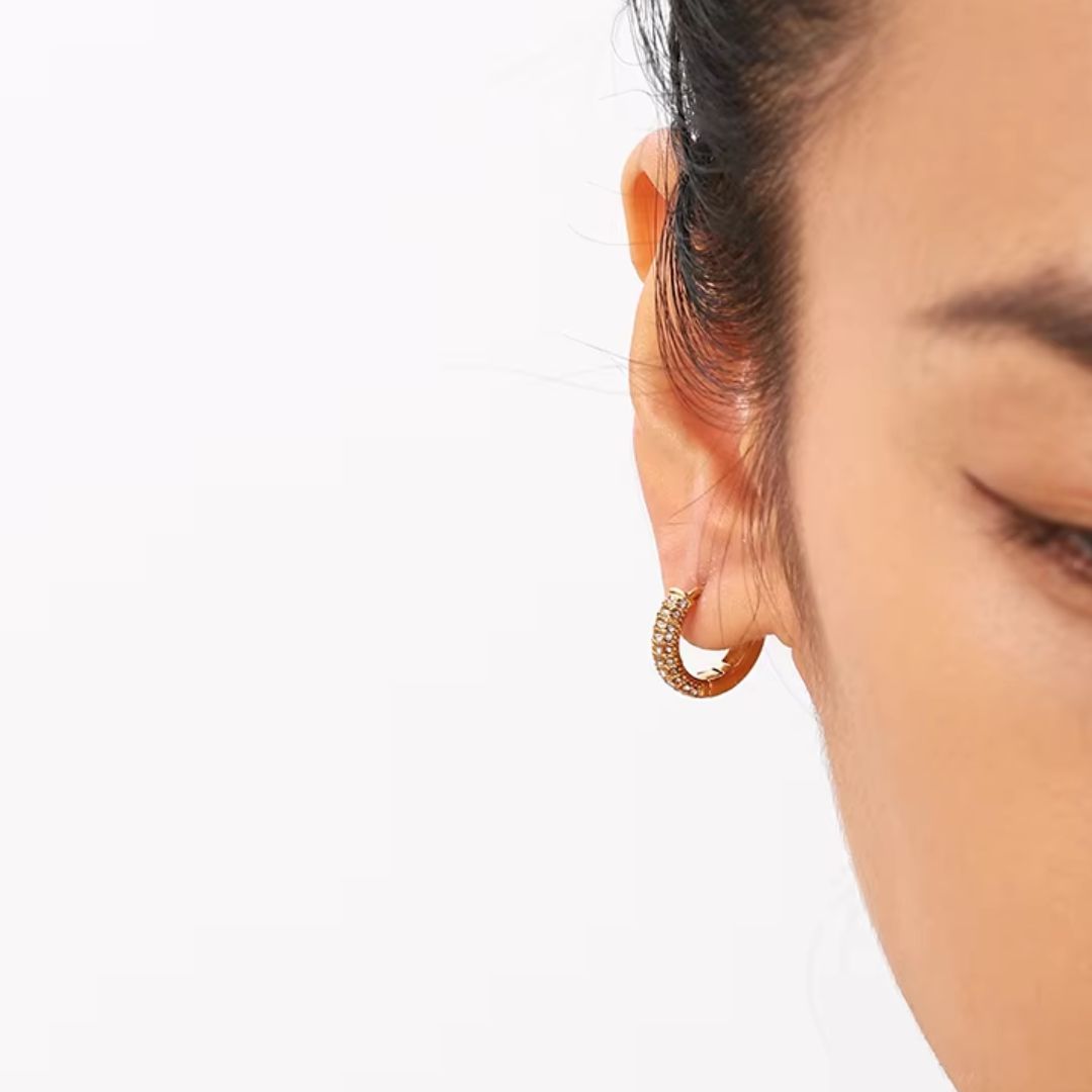 Lani Hoop Premium Earrings - 18K Gold Plated