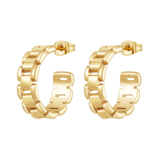 Link Designer Premium Earrings - 18K Gold Plated