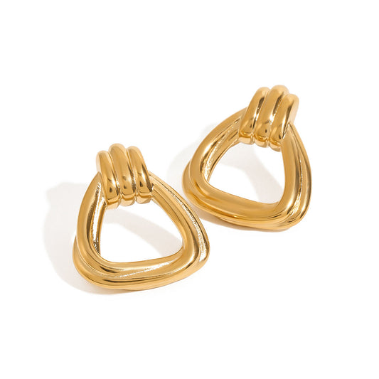 Orla Triangular Premium Earrings - 18K Gold Plated