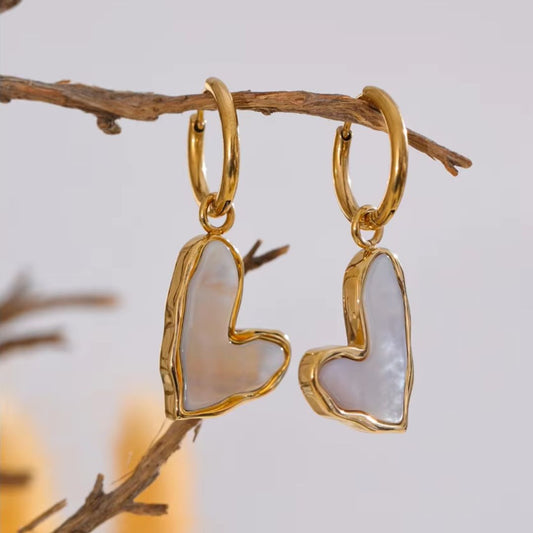 Aurora Heart Huggie Premium Earrings - 18K Gold Plated