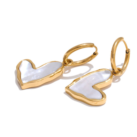 Aurora Heart Huggie Premium Earrings - 18K Gold Plated