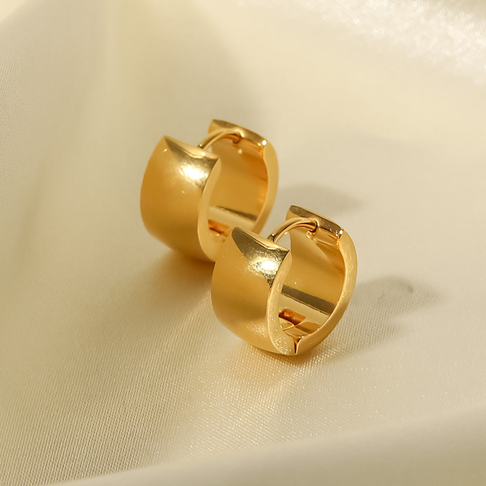 Thick Hoop Premium Earrings - 18K Gold Plated