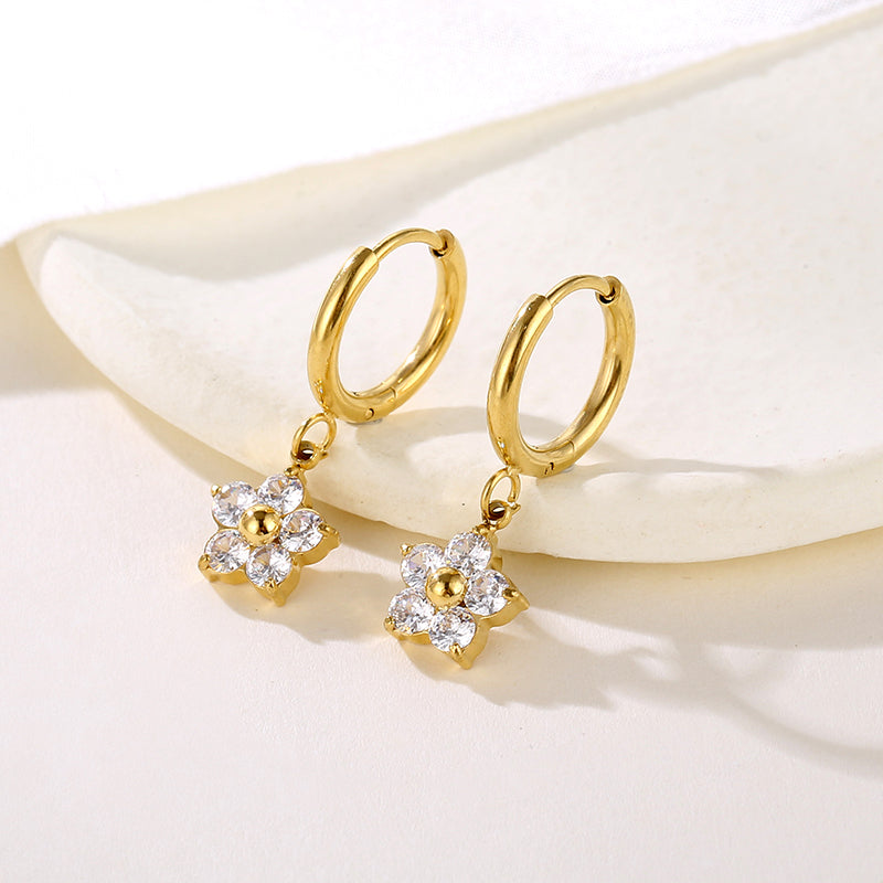 Asha Flower Premium Earrings - 18K Gold Plated