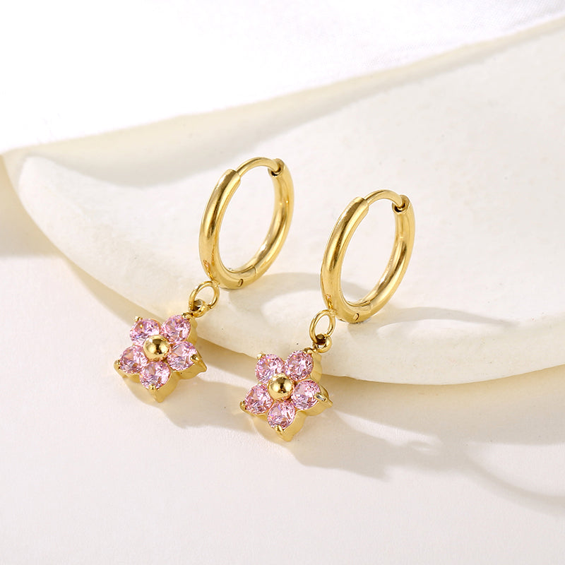 Asha Flower Premium Earrings - 18K Gold Plated