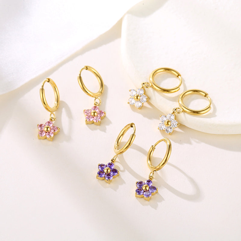 Asha Flower Premium Earrings - 18K Gold Plated