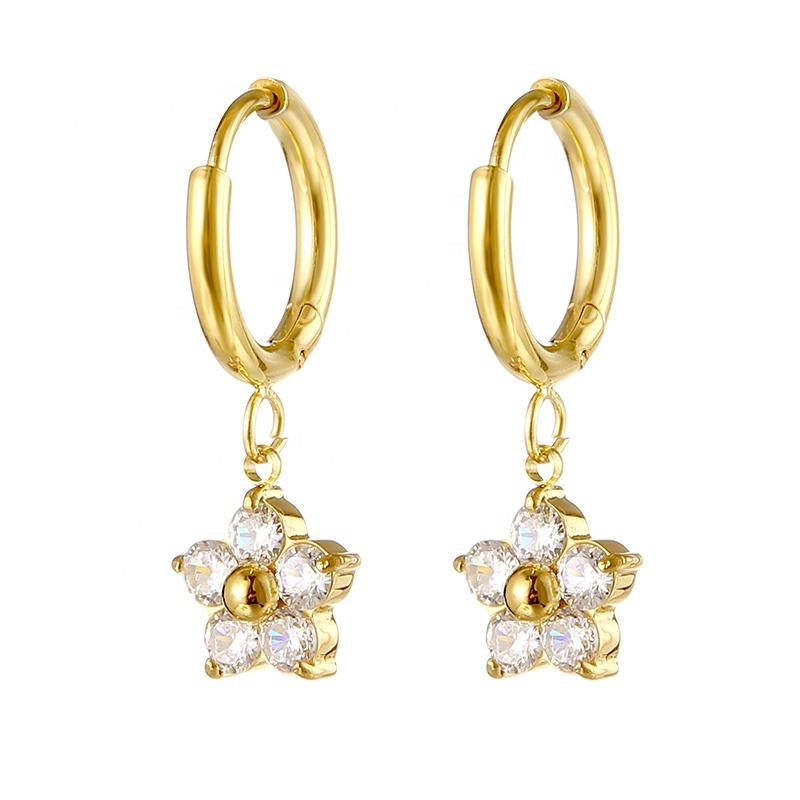 Asha Flower Premium Earrings - 18K Gold Plated