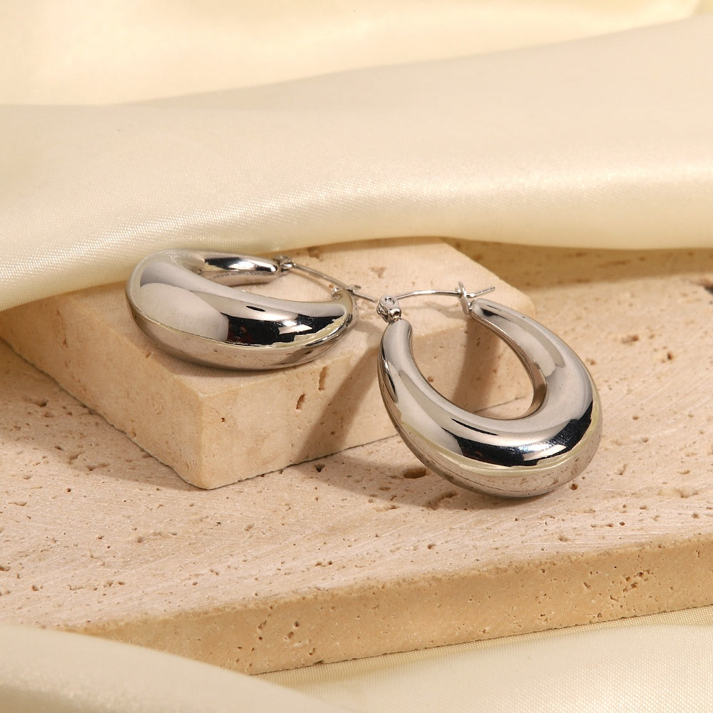 Moon Hoops Premium Earrings - 18K Gold Plated