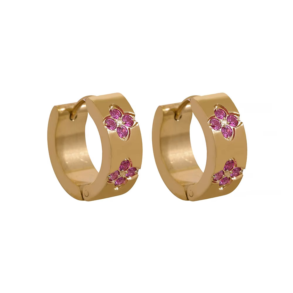 Clover Huggies  Premium Earrings - 18K Gold Plated