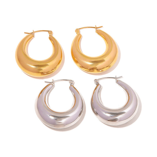 Moon Hoops Premium Earrings - 18K Gold Plated