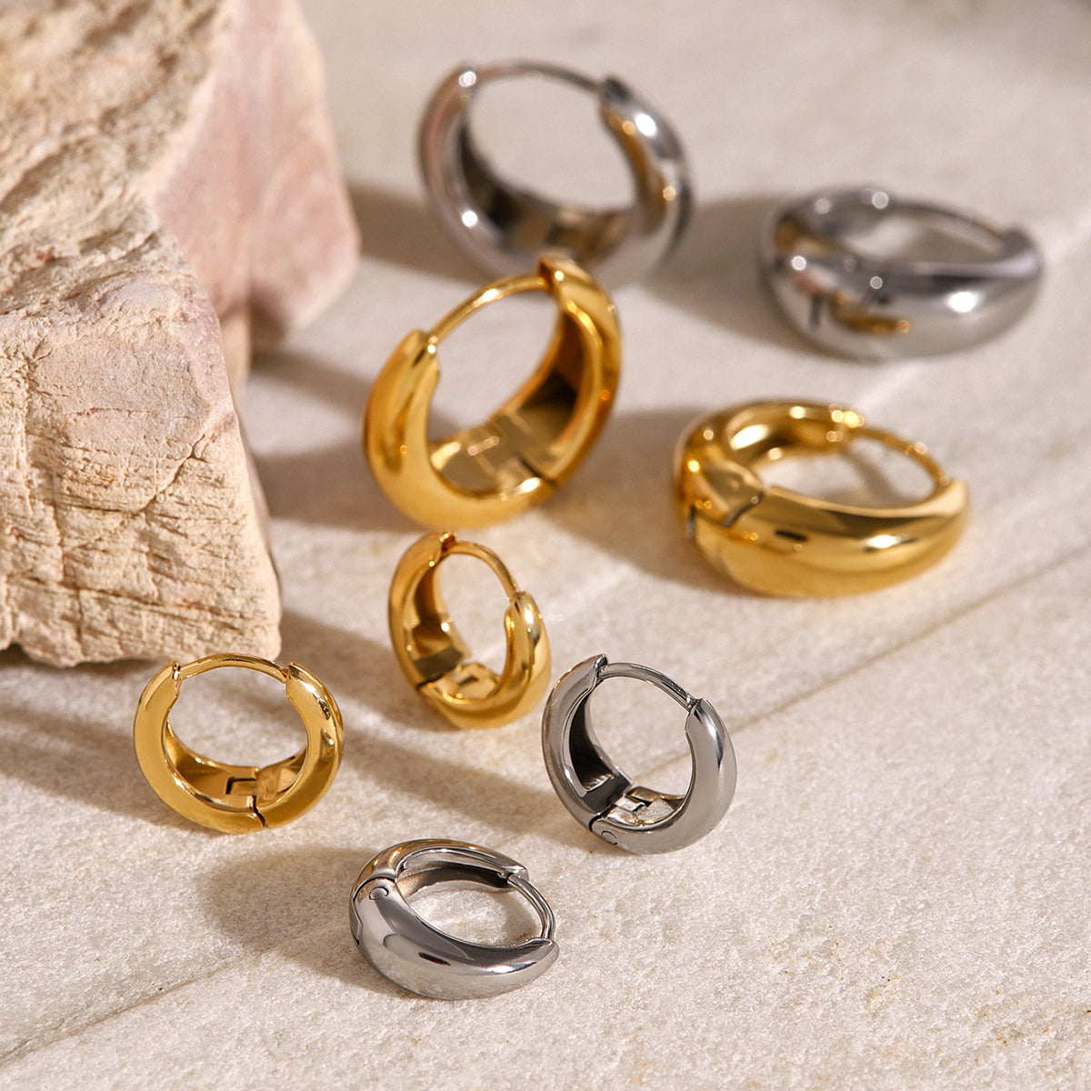Risa Classic Hoops Premium Earrings - 18K Gold Plated
