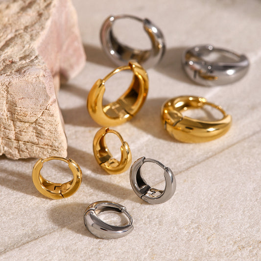 Risa Classic Hoops Premium Earrings - 18K Gold Plated