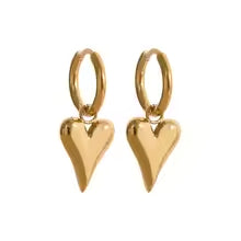 Heart Hoops & Stud Premium Earrings - 18K Gold Plated