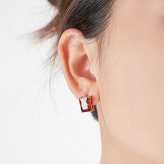 Ruby Zircon Designer Premium Earrings - 18K Gold Plated