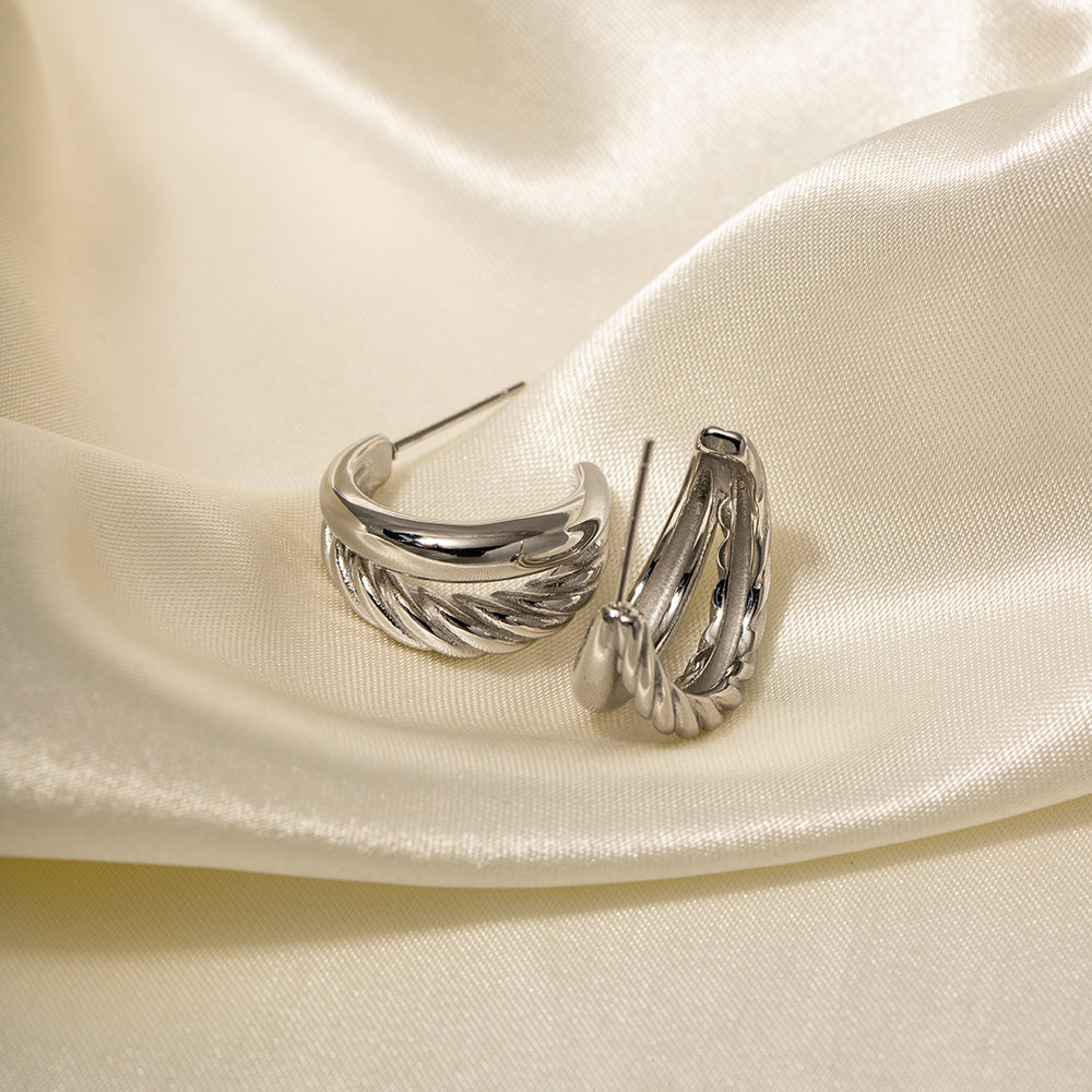 Zena Double Hoops Premium Earrings - 18K Gold Plated