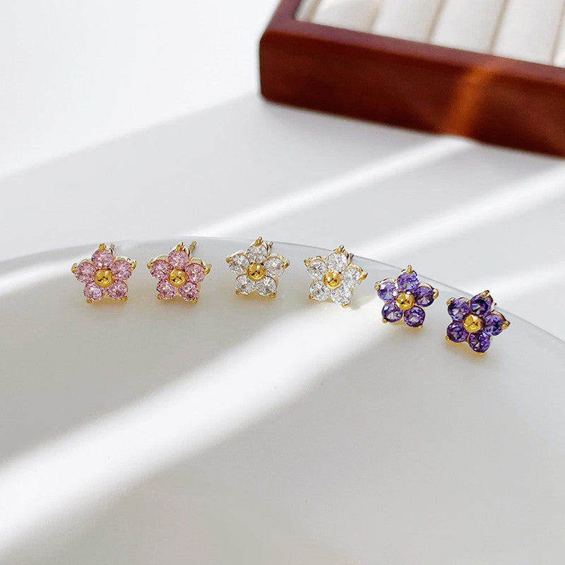 Flora Studs Premium Earrings - 18K Gold Plated
