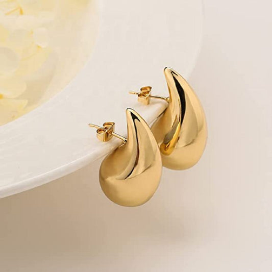 Gold Drop Designer Premium Earrings - 18K Gold Plated