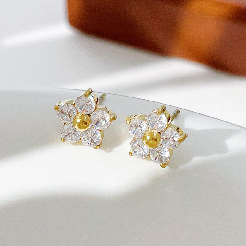 Flora Studs Premium Earrings - 18K Gold Plated