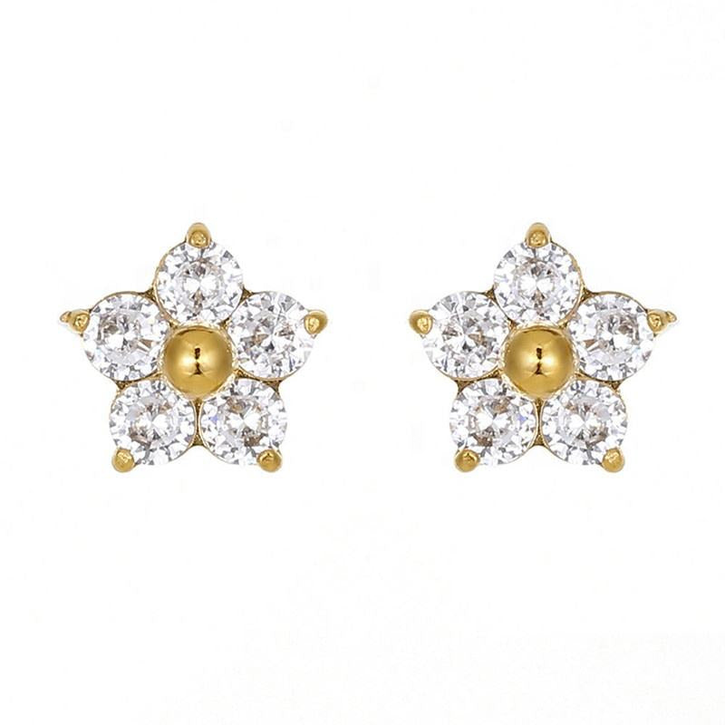 Flora Studs Premium Earrings - 18K Gold Plated