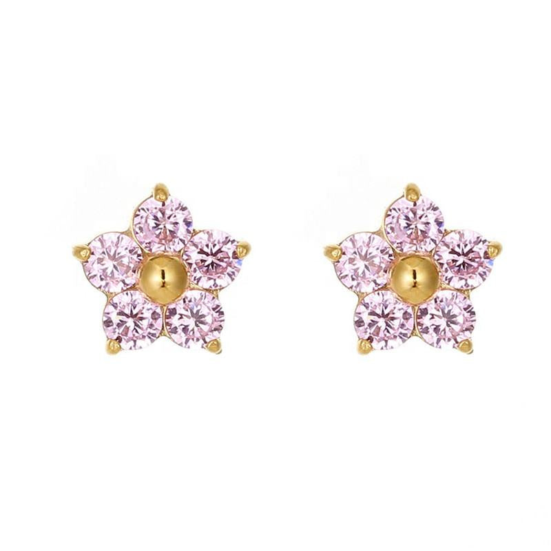 Flora Studs Premium Earrings - 18K Gold Plated