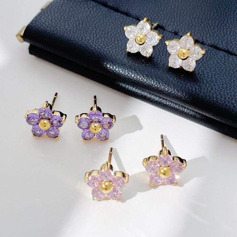 Flora Studs Premium Earrings - 18K Gold Plated