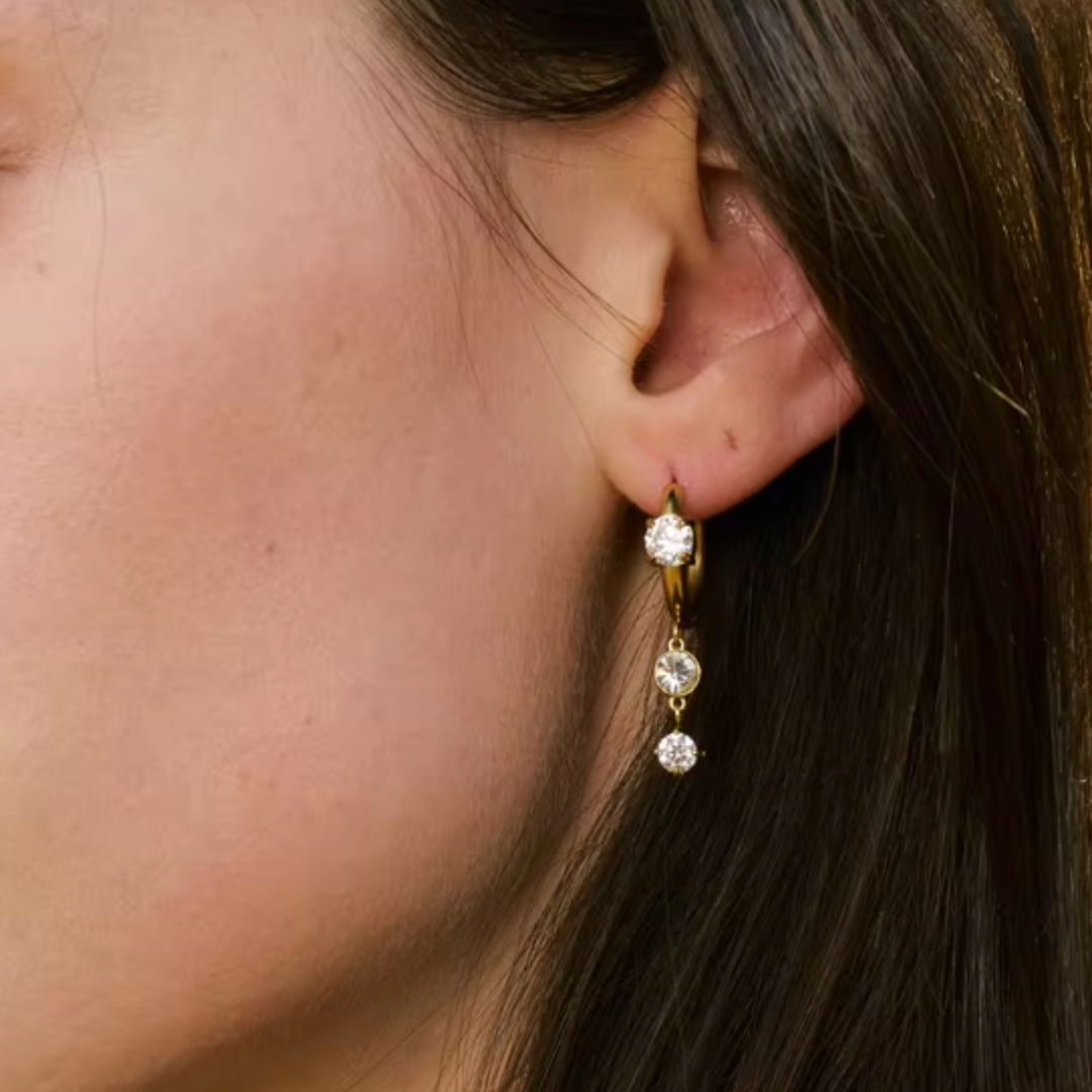 Aria Huggie Premium Earrings - 18K Gold Plated